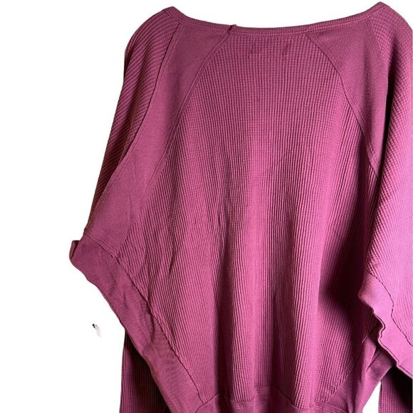 Nwt Free People "Santa Clara" Women's Thermal Top Mulberry Size M - Picture 7 of 11